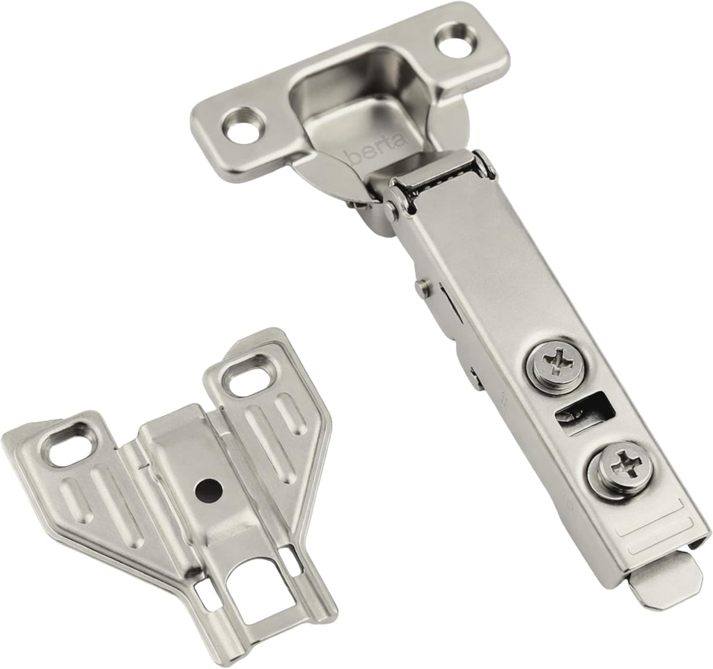 Berta 100-Pack, Full Overlay Cabinet Door Hinges,105 Degree Adjustable Concealed Kitchen Cabinet Hinges Soft Close for Face Frame Cabinet, with Screws - Durable and Easy Installation