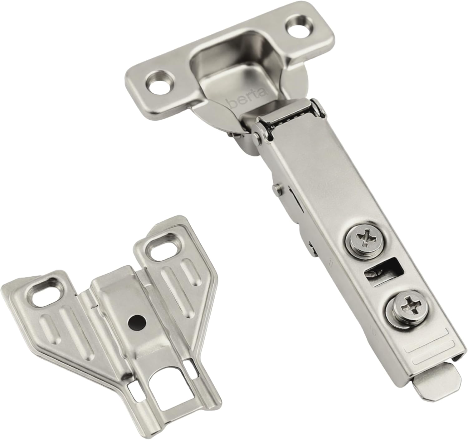 Berta 100-Pack, Full Overlay Cabinet Door Hinges,105 Degree Adjustable Concealed Kitchen Cabinet Hinges Soft Close for Face Frame Cabinet, with Screws - Durable and Easy Installation