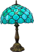 Tiffany Lamp Stained Glass Table Lamp Antique Bedside Desk Reading Light 3-Way Color LED Living Room Nightstand Light 12X12X19 Inches Home Office Desk Light
