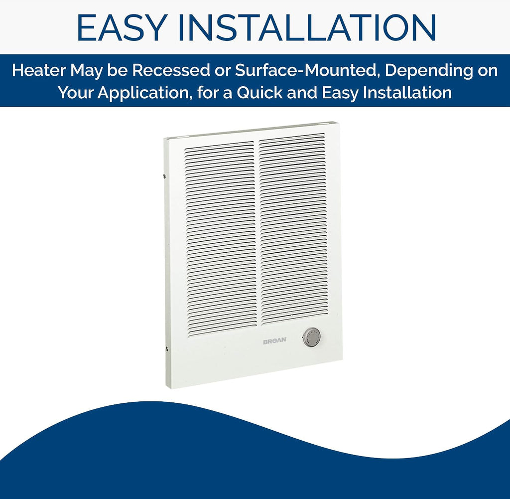 Broan-NuTone, White 198 High Capacity Wall Heater, Painted Grille, 4000/2000 Watt 240 VAC, 2000/4000
