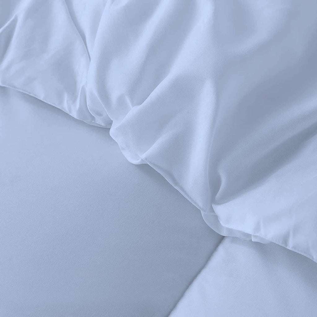 5 PC Straight Line Pattern Comforter Set Premium Super Soft 600 GSM All Season | 1000 Thread Count | 100% Egyptian Cotton ( Full/Queen Size, Light Blue Color)