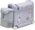 Stokke JetKids Travel Bundle, Arctic Blue - Includes BedBox Ride-On Suitcase & Backpack - Best for Kids 2-7 Years Old (Up to 77 lbs)