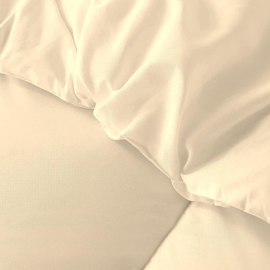 5 PC Straight Line Pattern Comforter Set Premium Super Soft 600 GSM All Season | 1000 Thread Count | 100% Egyptian Cotton ( Full/Queen Size, Ivory Color)