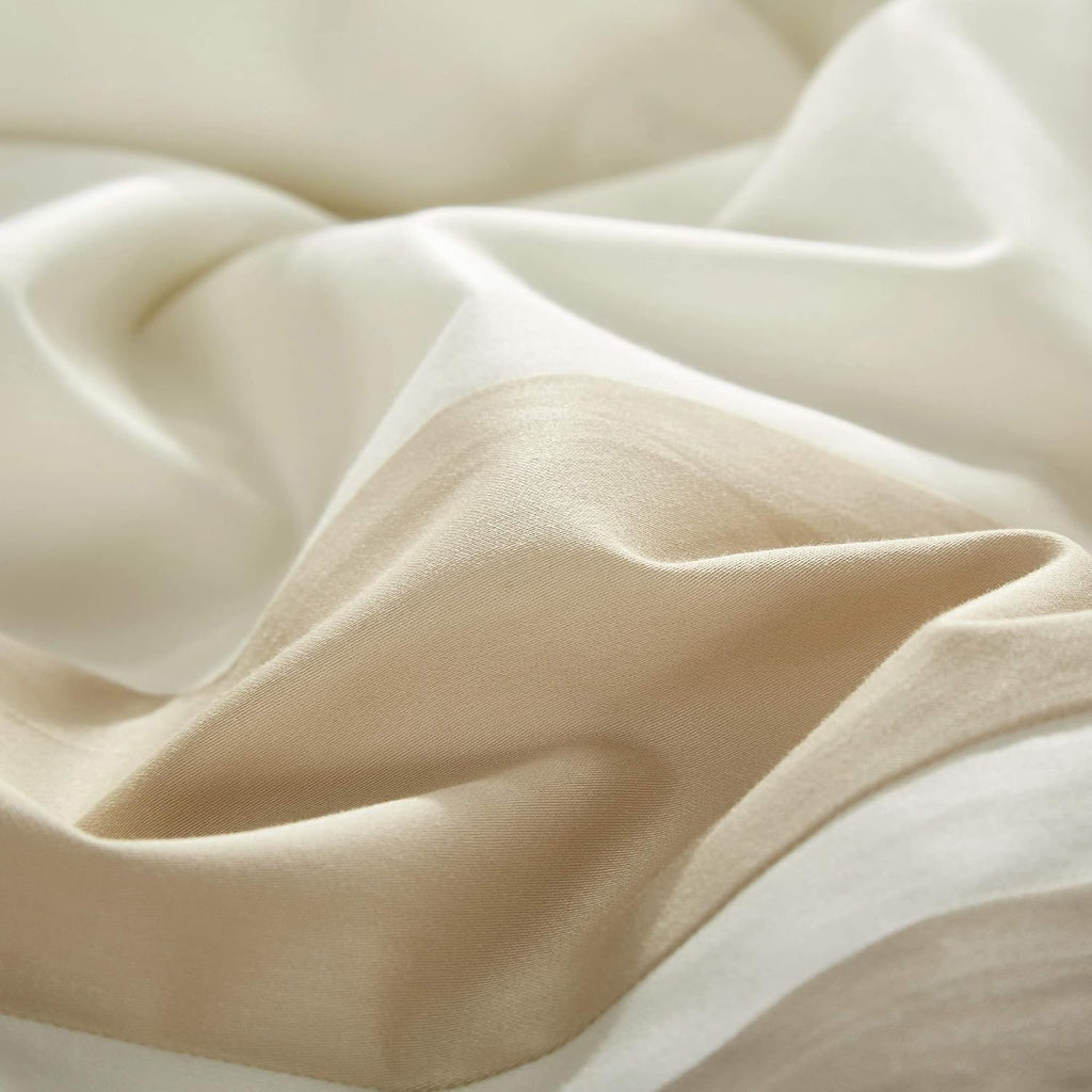 Casabolaj Shading 3 Pieces Do Not Include Filling Duvet Cover Set 100% Egyptian Cotton Sateen Luxury 400 Thread Count-Classic and Contemporary Frame Patchwork Cream/Beige/Champange(Queen)