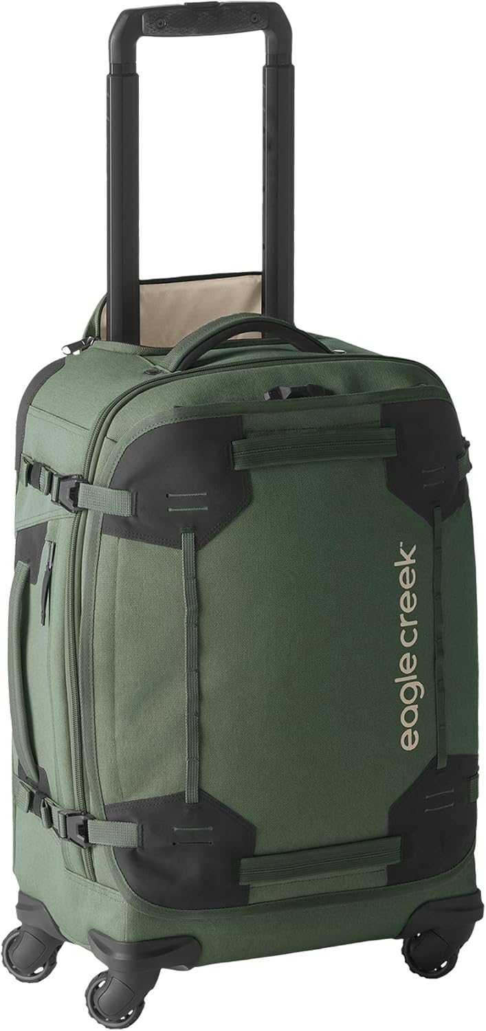 Eagle Creek Gear Warrior XE 4-Wheel Carry-On Luggage for Travel Essentials - Smooth Rolling Wheels - Lockable Zippers - Interior Laptop Sleeve - Jungle Green - 21.74'