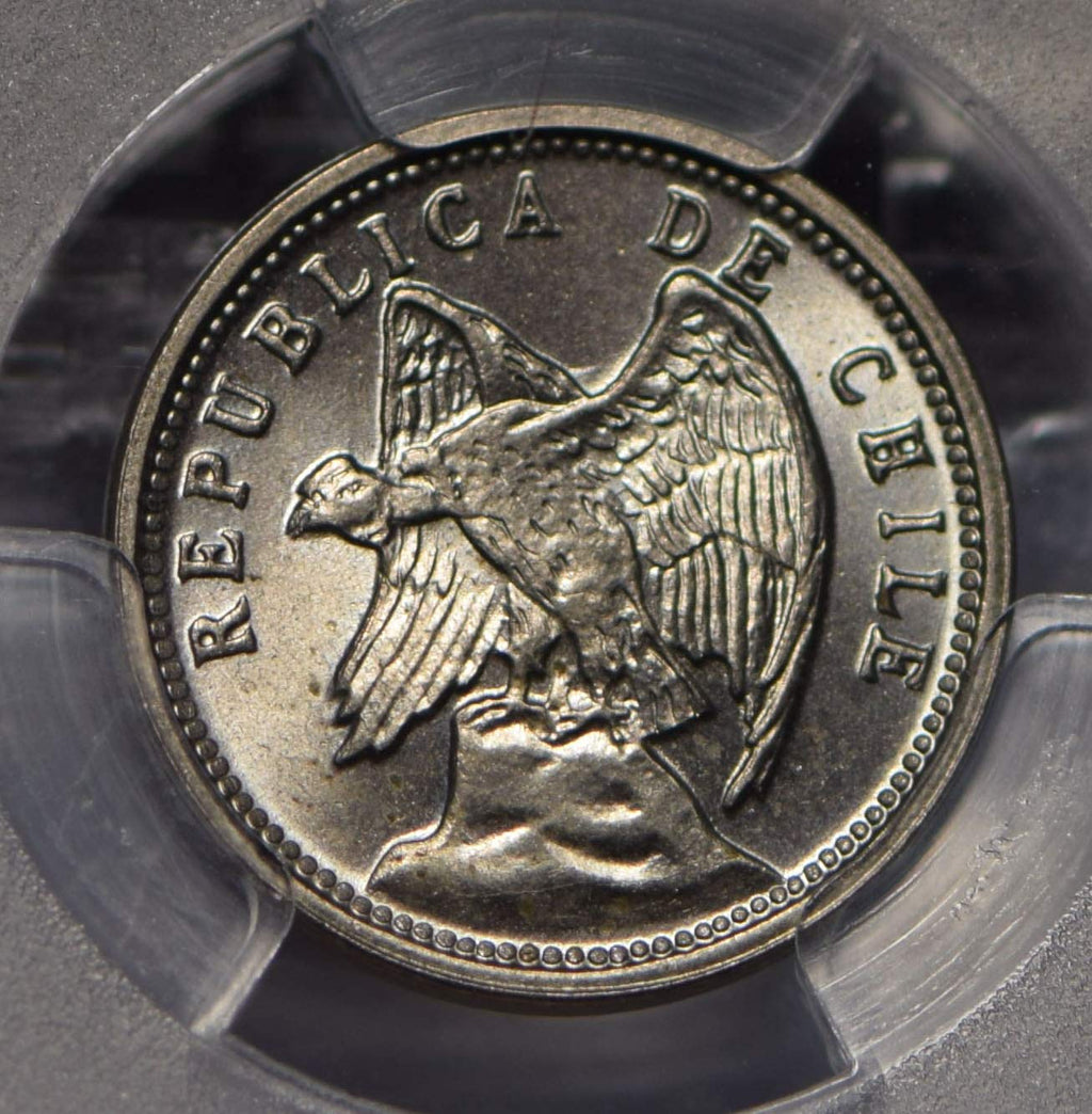 Collectible Coin Chile 1928 5 Centavos Andean Condor animal PCGS MS66 rare this grade PC0740