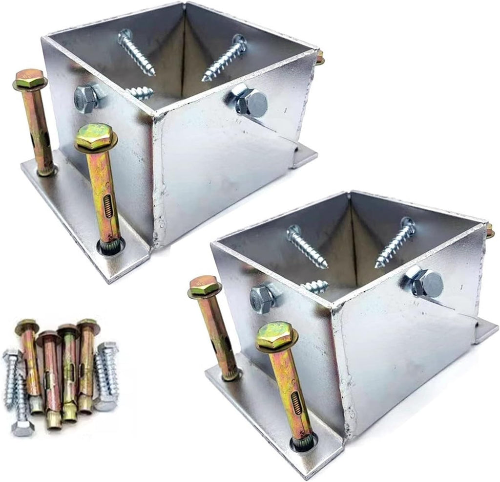 Stainless Steel Wood Fence Post Anchor Base - Square Railing Post Supports with Screws(145x145mm)