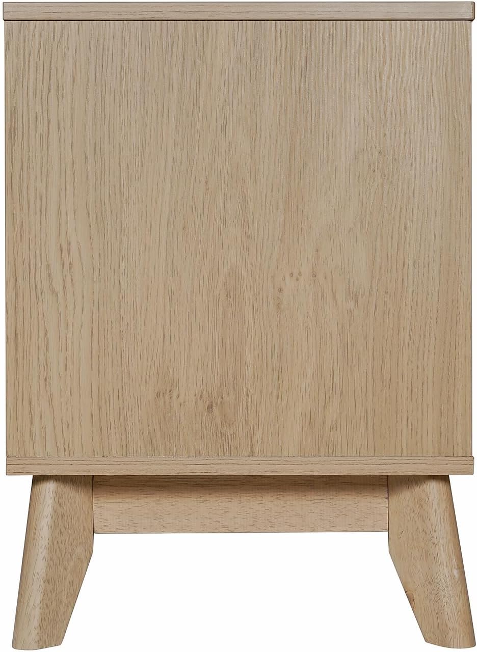 Flash Furniture Hatfield Mid-Century Modern TV Stand for 65+ Inch TV's - Light Natural Laminate Finish - 70' Media Center - Adjustable Center Shelf - Soft Close Doors