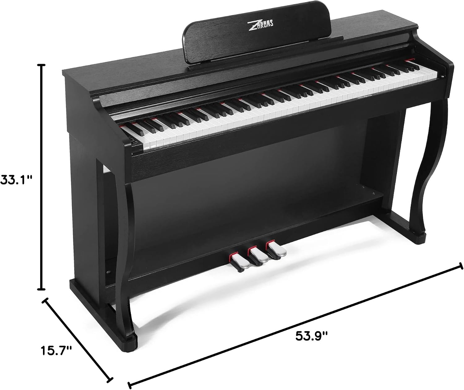 Digital Piano, 88 Key Weighted Keyboard Piano,Full-size Electric Piano Keyboard with Sheet Music Stand, Triple Pedal, Power Adapter, Supports USB-MIDI Connecting (Black)