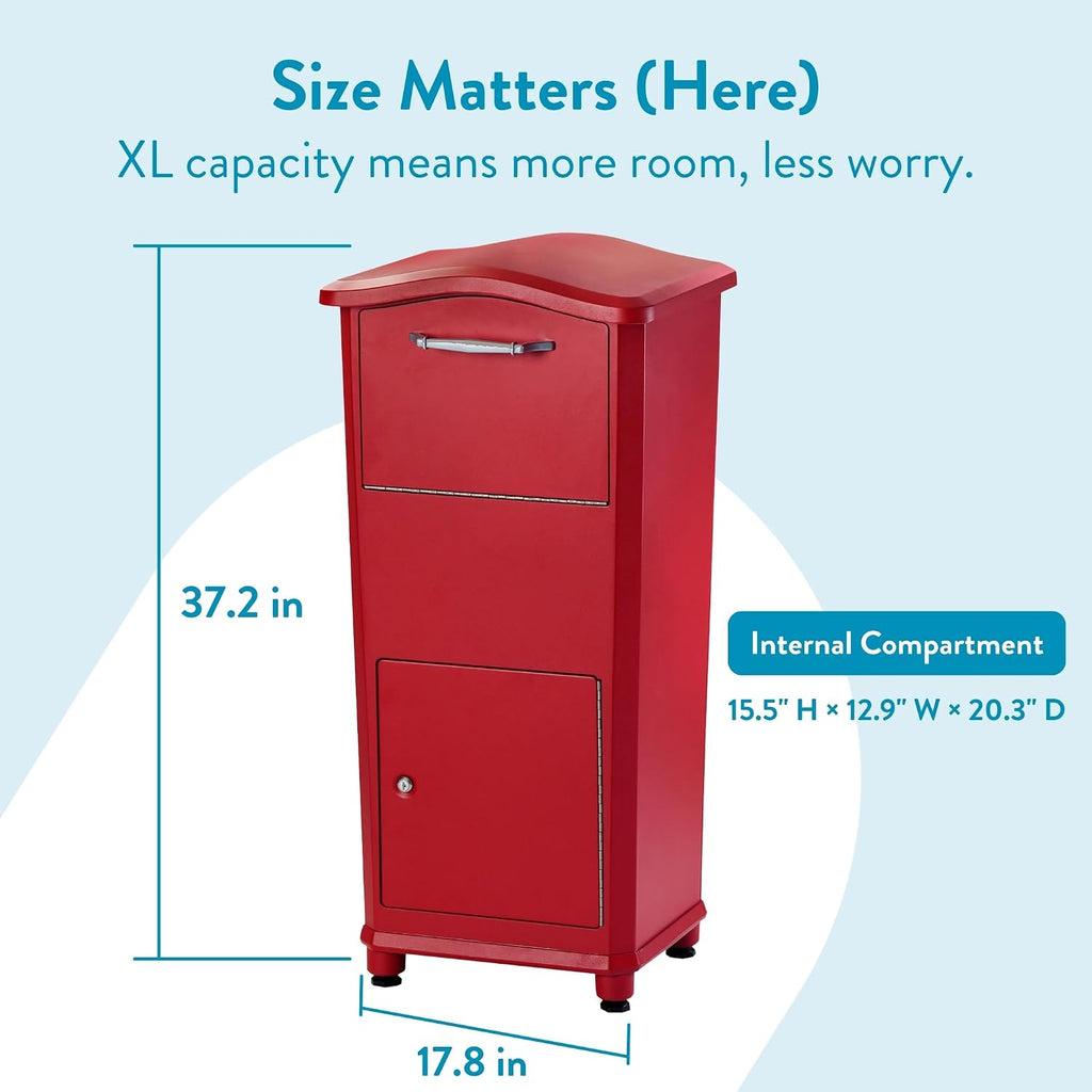 Architectural Mailboxes 6900R Elephantrunk Parcel Drop Box, Red