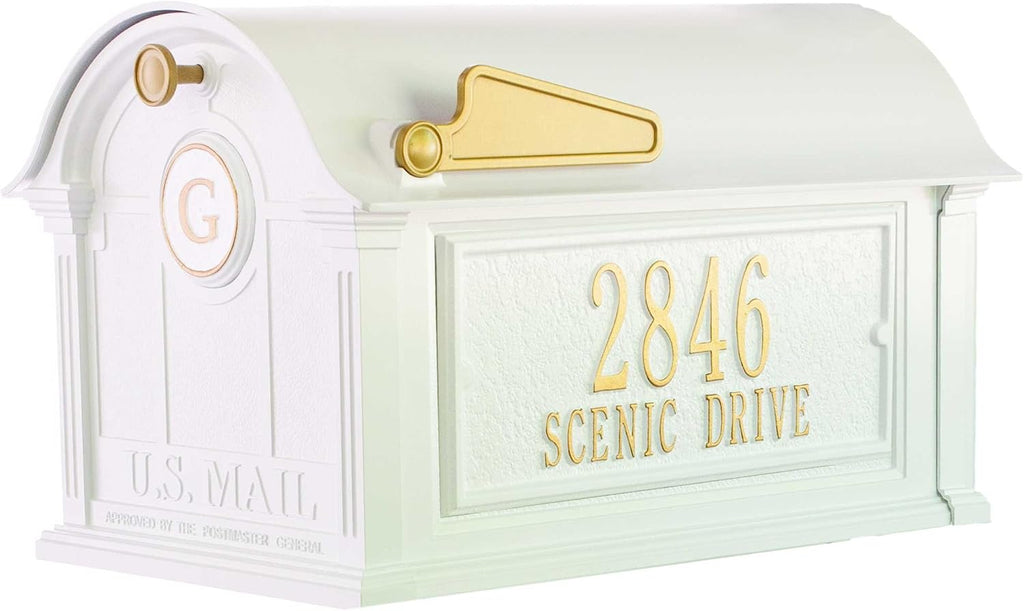 Whitehall™ Personalized Whitehall Balmoral Mailbox with Door & Side Address Plaques Personalized Mailbox (3 Colors Available)