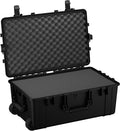 Condition 1 31' Large Waterproof Rolling Hard Travel Case Model 1258 with Wheels, Plastic Lockable, for Electronics, Tactical Gear, Made in USA, 31.6'x20.1'x12.66' Black