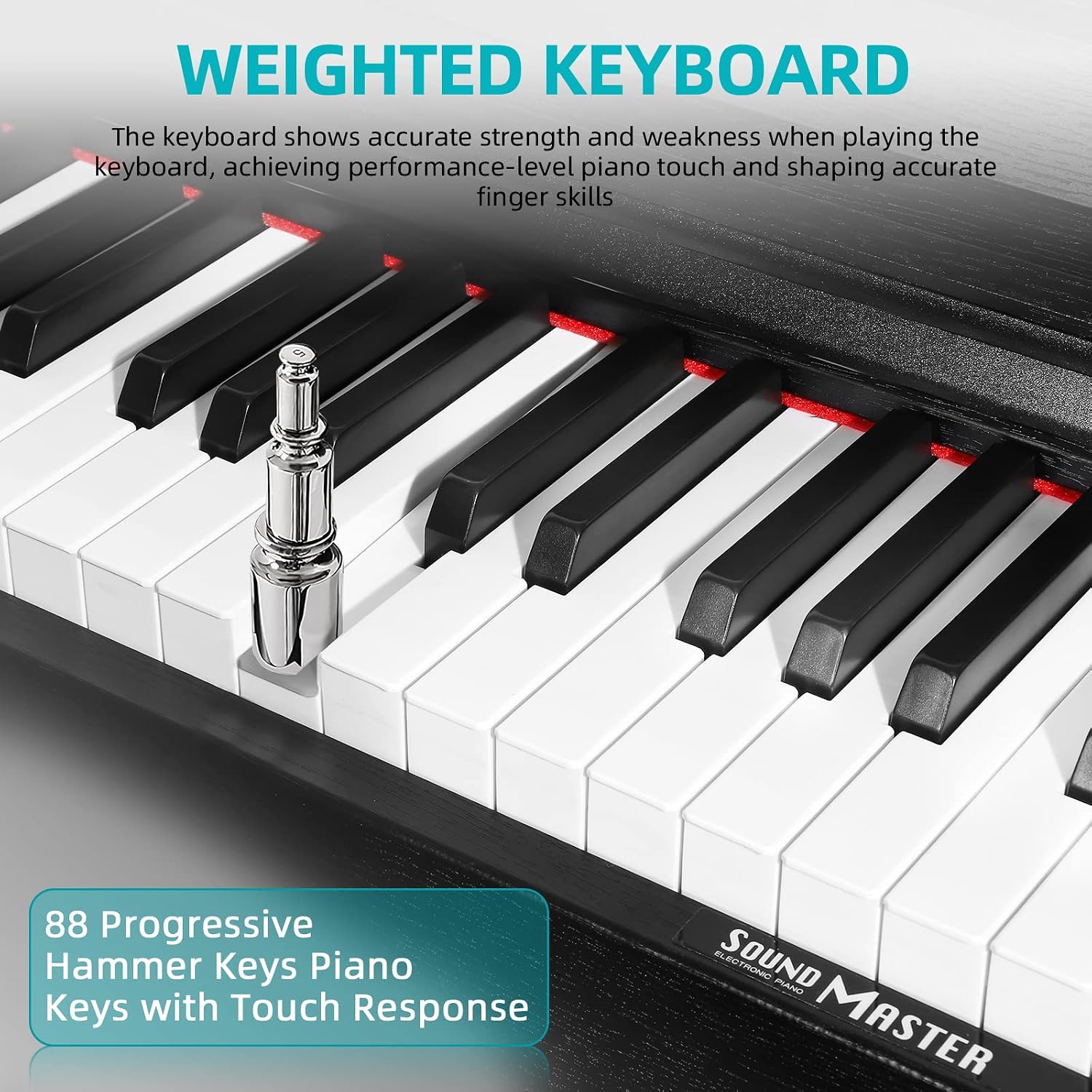 Digital Piano, 88 Key Weighted Keyboard Piano,Full-size Electric Piano Keyboard with Sheet Music Stand, Triple Pedal, Power Adapter, Supports USB-MIDI Connecting (Black)