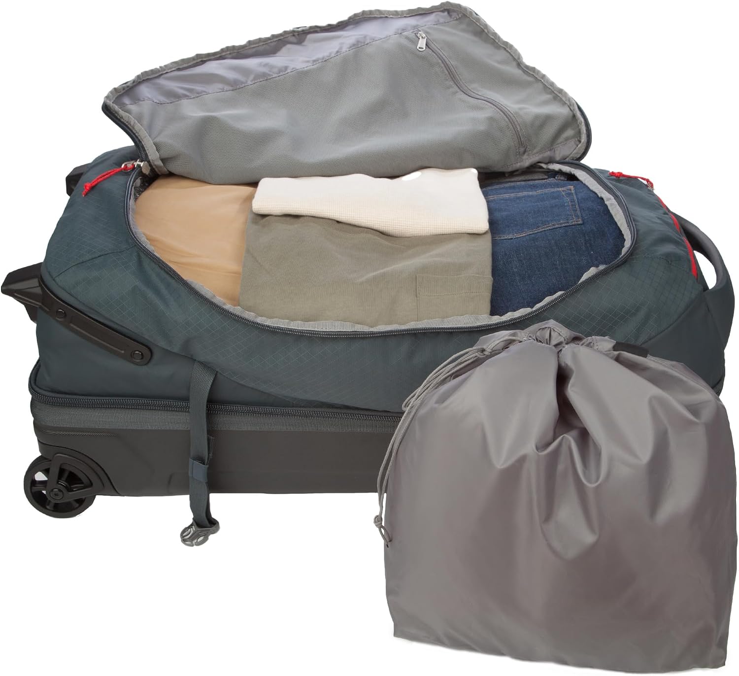 Eddie Bauer Expedition Rolling Duffel Bag with Wheels | Travel | Check-In | Luggage | Rugged | Durable - Storm, 30'