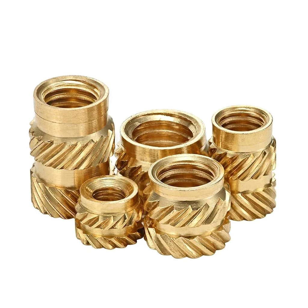 300pcs M5 M6 Heat Threaded Insert Nuts Brass Hot Melt Molding Knurled Injection Metal Copper Lock Nut for 3D Printer(M6x10x9 (300pcs))