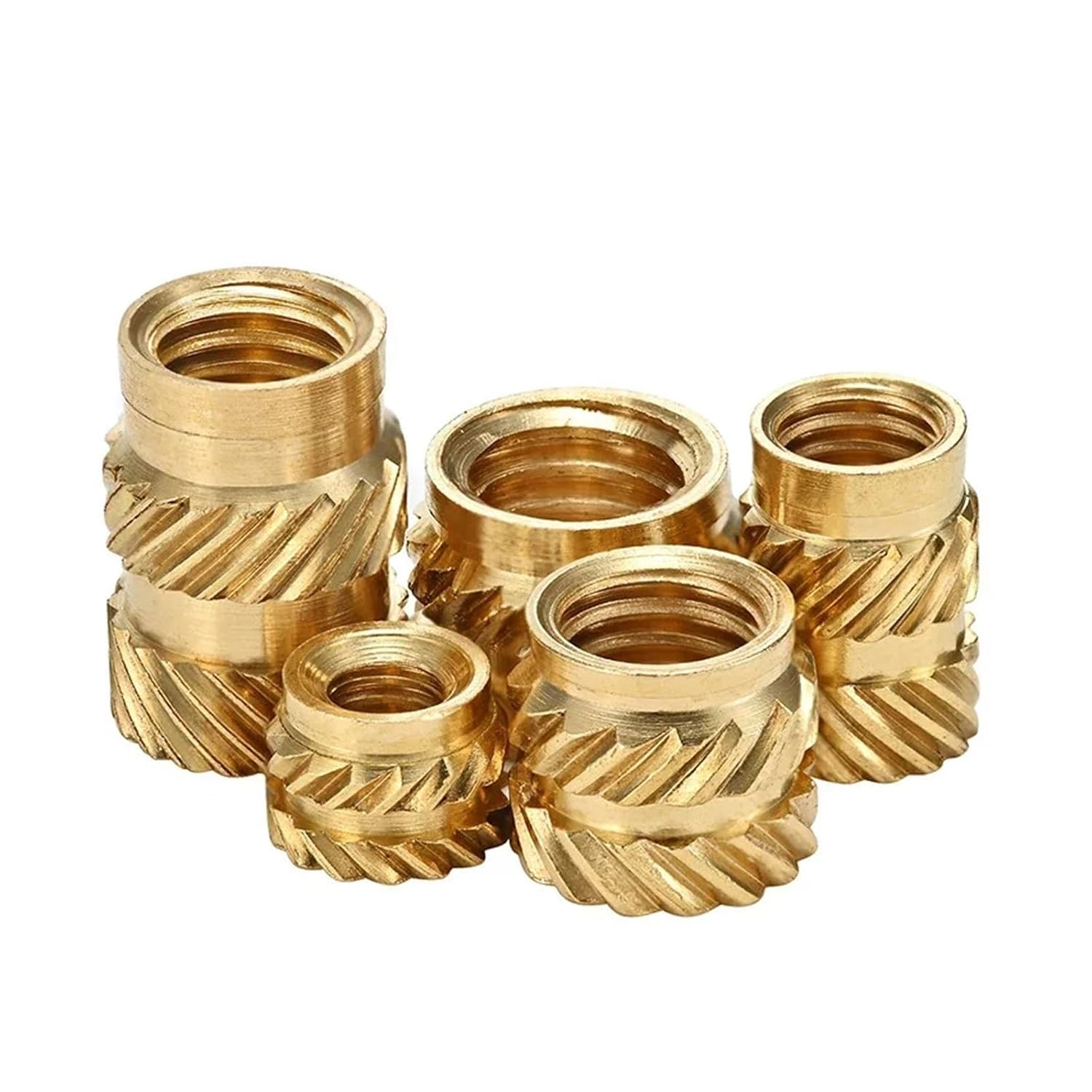 300pcs M5 M6 Heat Threaded Insert Nuts Brass Hot Melt Molding Knurled Injection Metal Copper Lock Nut for 3D Printer(M6x10x9 (300pcs))