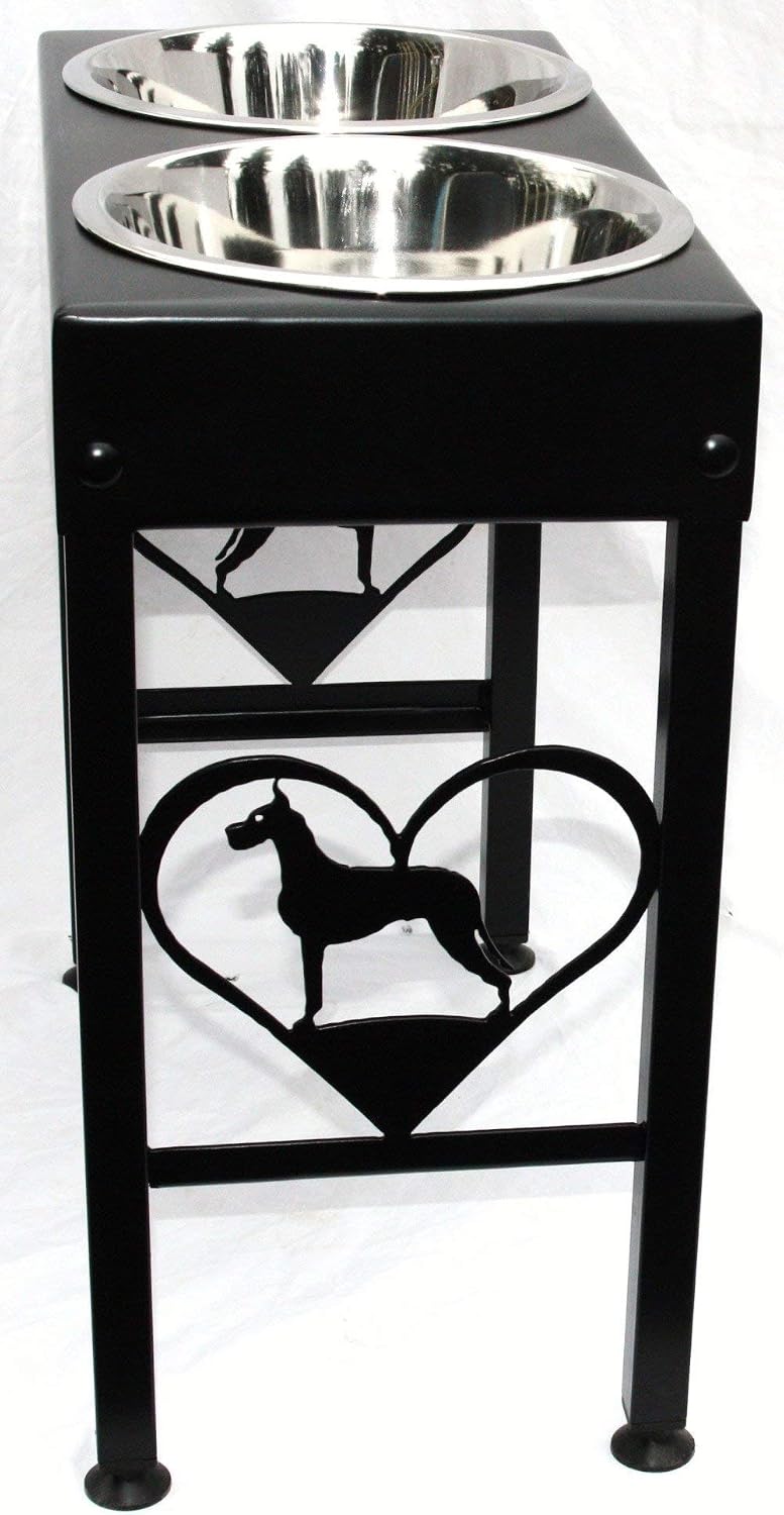 Elevated dog feeder stand raised dog bowls 21' tall for Great Dane