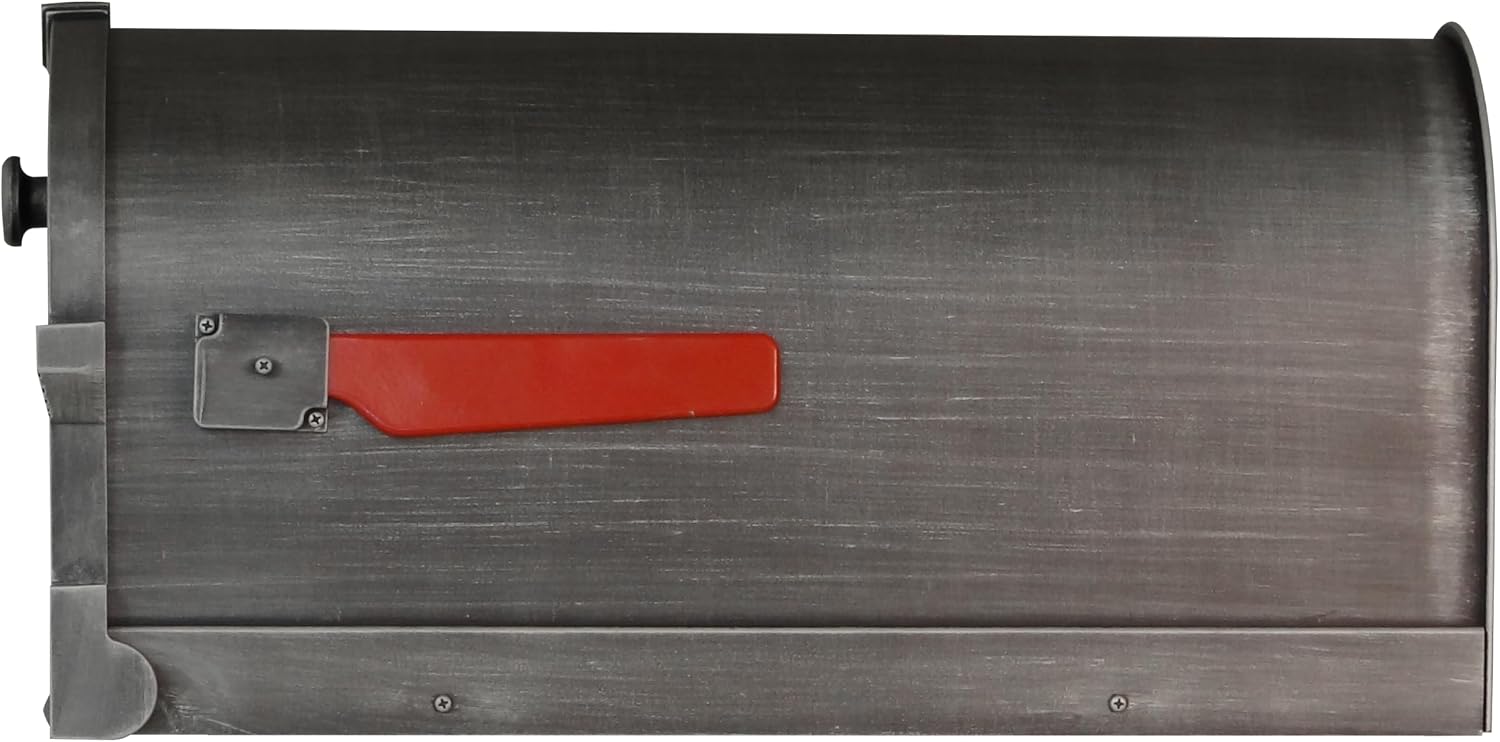 Special Lite Savannah Curbside Mailbox - Swedish Silver Aluminum Mailbox for Post Mount - SCS-1014-SW