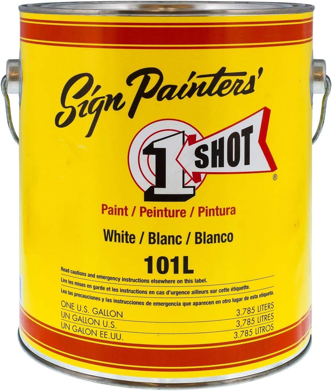 1 Shot Lettering White Pinstriping Lettering Enamel Paint, Gallon