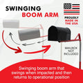 Mailbox Support with Swinging Boom Arm Complete Kit, Mailbox and Mounting Board Included, No Dig Mailbox Post, Galvanized Steel Post, Ideal for Rural and Residential, Made in USA (Black, Medium)