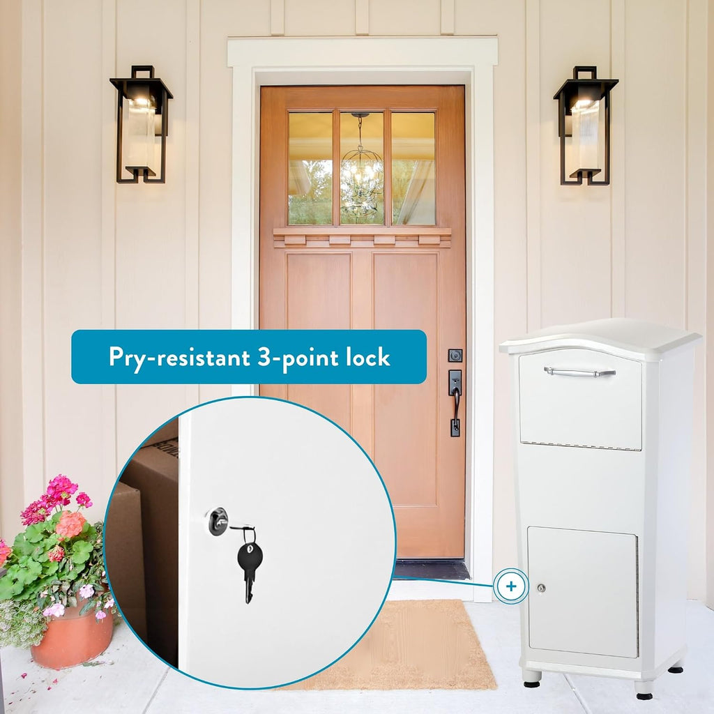 Architectural Mailboxes 6900W Elephantrunk Parcel Drop Box, White