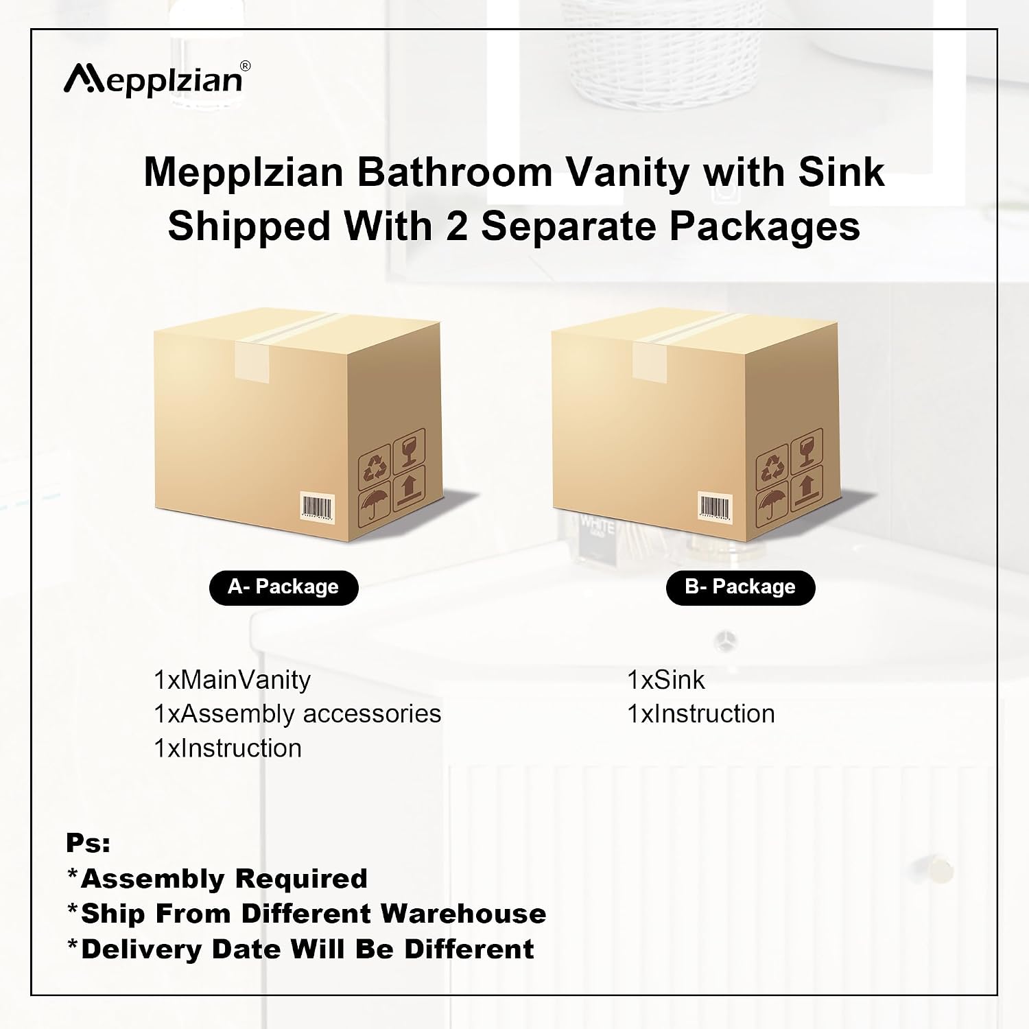 24' Corner Bathroom Vanity Sink Combo for Small Space, Freestanding Compact Space Bathroom Storage Cabinet with White Ceramic Sink, Wall Mounted Modern Vanity,White