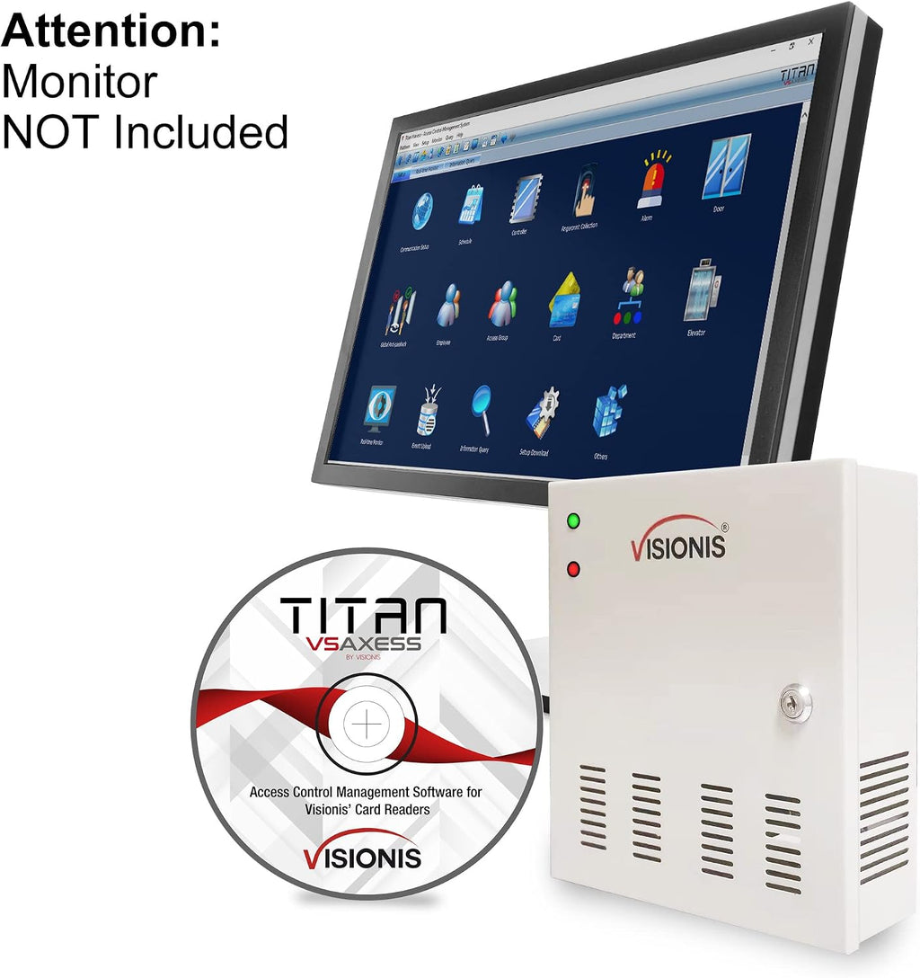 Visionis VS-AXESS-2ETL Version 2 Two Door Network Access Control System Panel Controller Board and Power Supply Cabinet for 2 Doors Security with TCP/IP Wiegand and Desktop Software 20,000 Users