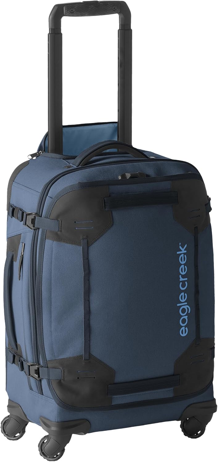 Eagle Creek Gear Warrior XE 4-Wheel Carry-On Luggage for Travel Essentials - Smooth Rolling Wheels - Lockable Zippers - Interior Laptop Sleeve - Black - 21.74