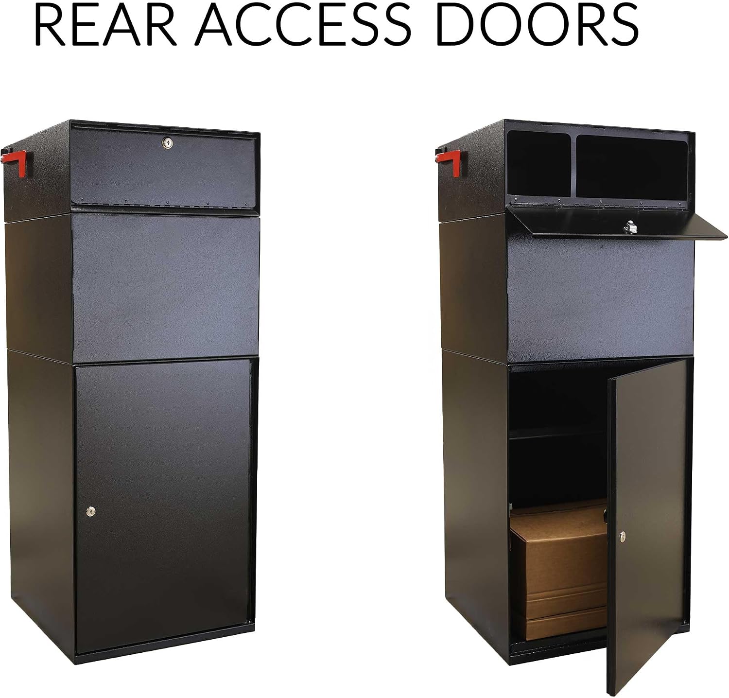 dVault® Full Service Vault DVCS0015 Secure Curbside Mailbox/Package Drop with Locking Letterbox (Black)