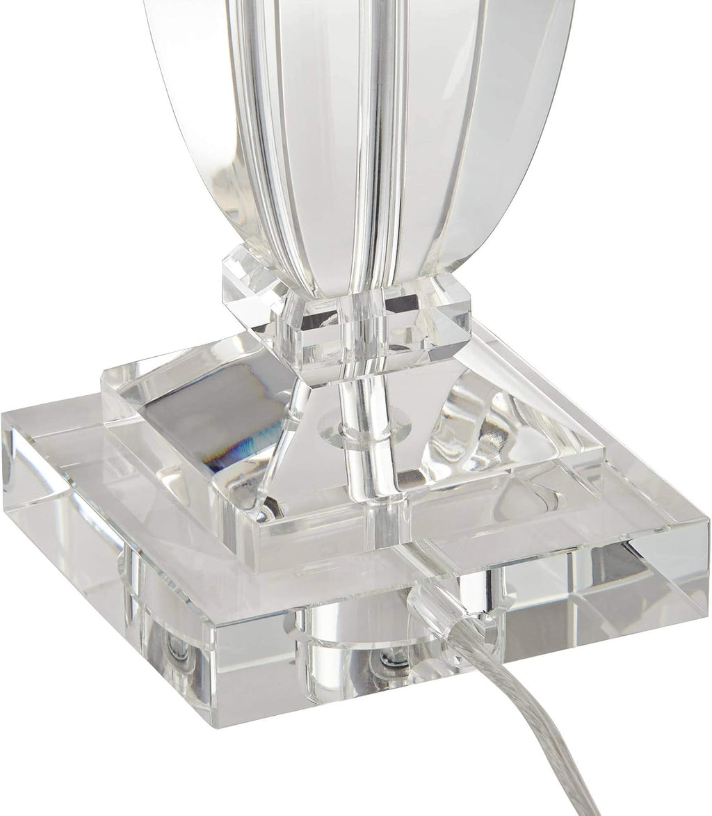 Vienna Full Spectrum Sherry 25' High Modern Table Lamp USB Dimmer Crystal Single Gray Shade Living Room Charging Bedroom Bedside Nightstand House Office Home Kitchen Entryway Console Family Dining