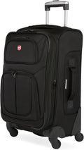 SWISSGEAR Sion Softside Expandable Spinner Luggage Durable Lightweight Travel Suitcase, Black, Carry-On