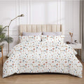 Luxury Floral Print Duvet Cover Set Oversized Queen 98x98 Inch – 100% Cotton Soft Breathable Bedding with Zipper Closure & Corner Ties, 3 Piece Botanical Flower Pattern with 2 Pillow Shams
