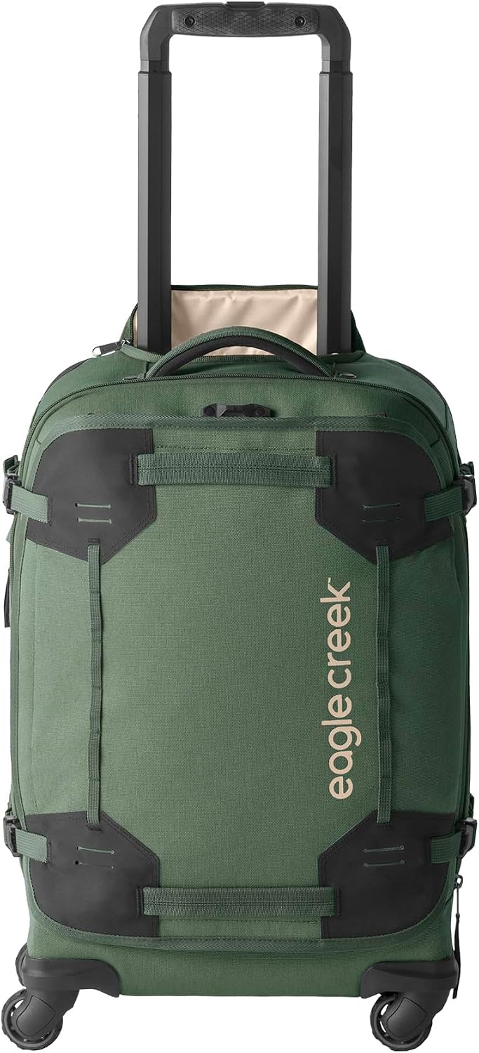 Eagle Creek Gear Warrior XE 4-Wheel Carry-On Luggage for Travel Essentials - Smooth Rolling Wheels - Lockable Zippers - Interior Laptop Sleeve - 22.75' - Jungle Green