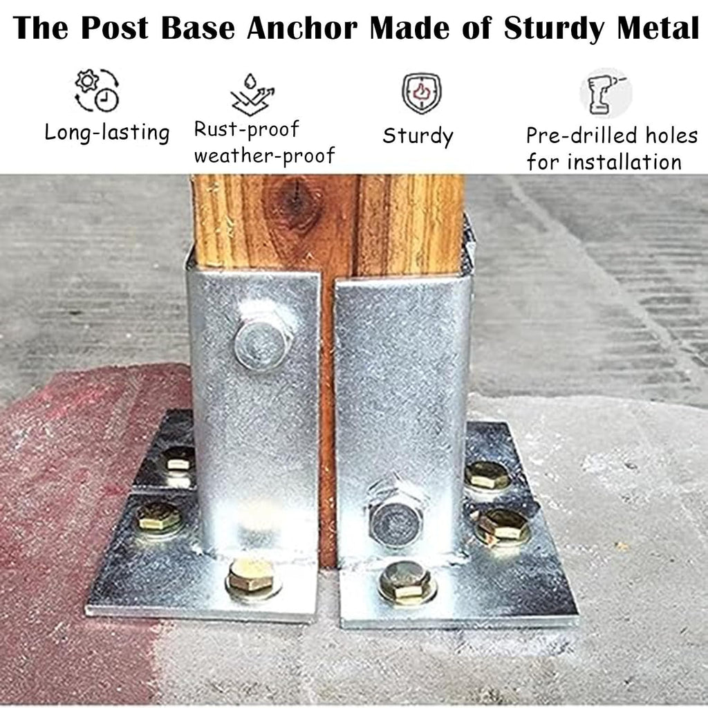 Heavy Duty Half Column Base, Adjustable Wood Fence Post Brackets for Wooden Mailbox/Patio Fence, Sturdy Stainless Bracket Anchor, Ground Mount(10pcs)