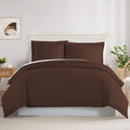 800TC 3 Sided Zipper Duvet Cover Set Soft Egyptian Cotton 3 Sided Zipper Closure, 3 PCS 1-Duvet Cover & 2- Pillow Shams - Oversize Queen Size (98' x 98') Inches, (Chocolate Stripe)
