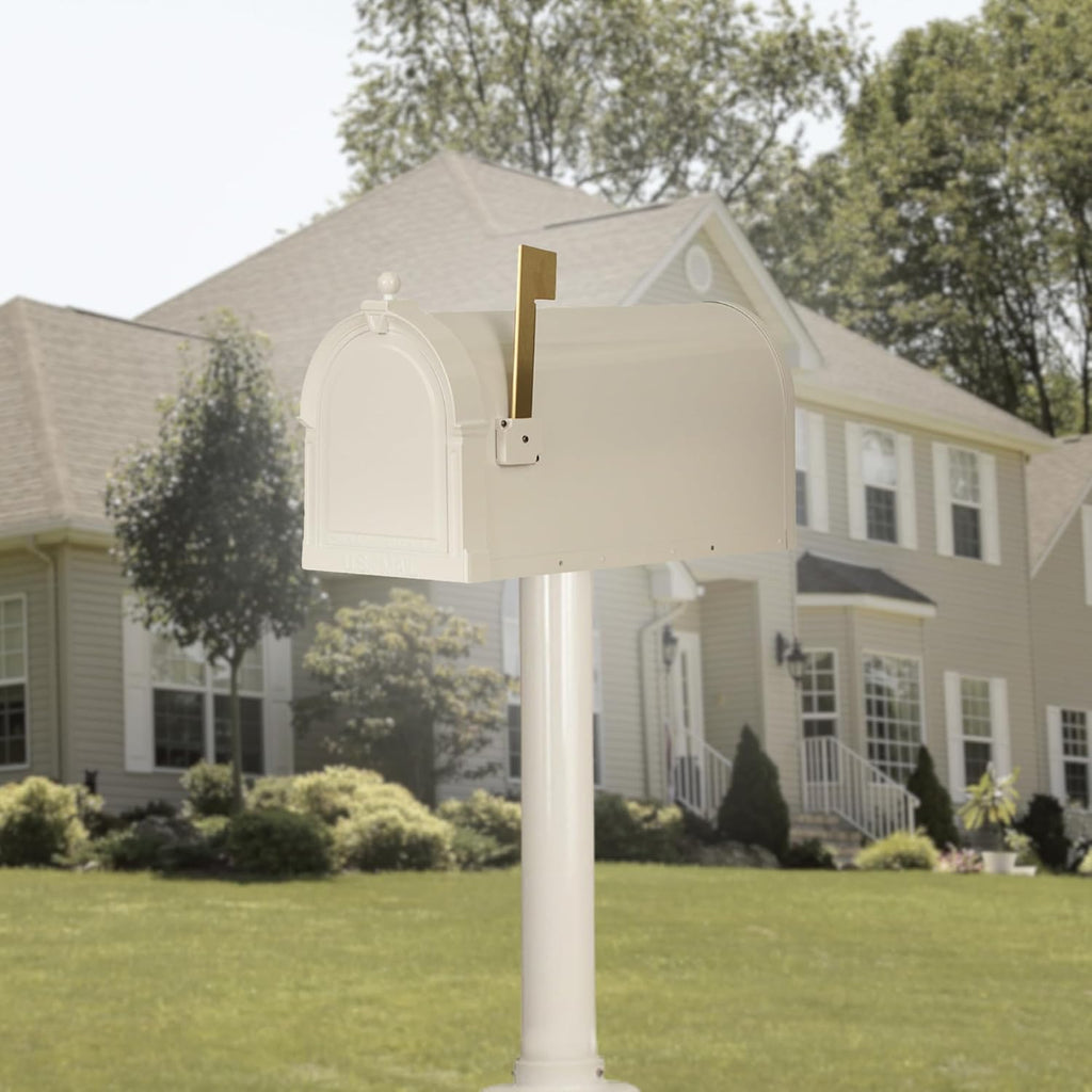Special Lite Berkshire Curbside Mailbox - White Aluminum Mailbox for Post Mount - SCB-1015-WH