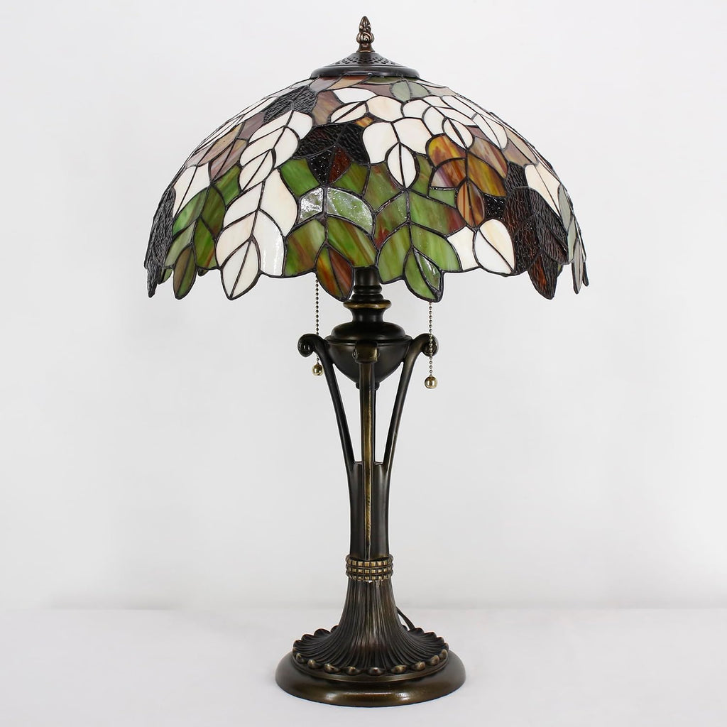 Tiffany Table Lamp Maple Leaf Stained Glass Desk Lamp 16X16X24 Inches Reading Light
