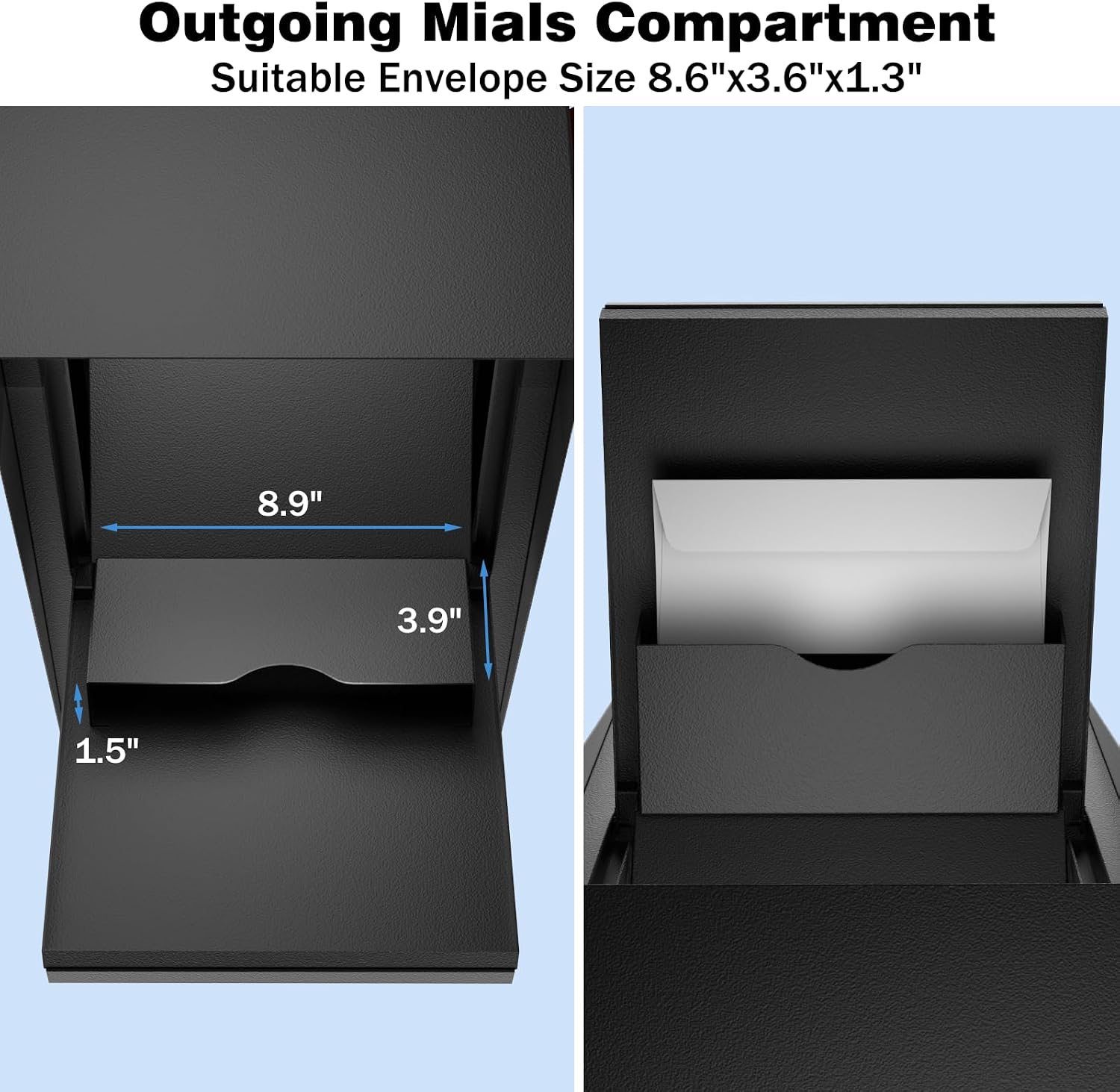 POCHAR Curbside Large Mailbox for Outside with Post - Locking Mailbox Post Mount with Base Plate - Weekend-Away Design Large Street Mail Box(Black)