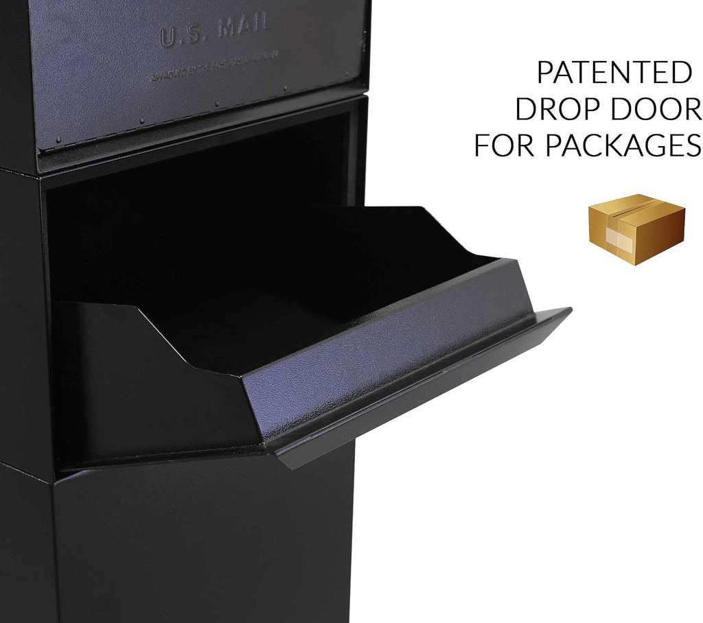 dVault® Full Service Vault DVCS0015 Secure Curbside Mailbox/Package Drop with Locking Letterbox (Black)