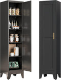 Bevivog Tall Narrow Storage Cabinet, 67' Single Door Metal Storage Locker Cabinet, Freestanding Tall Kitchen Pantry Cabinets for Small Space