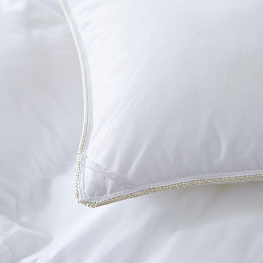 600-Thread-Count Egyptian Cotton Goose Down Comforter, 55 oz. Fill Weight, Baffle Box Design - Solid White (Queen Size)
