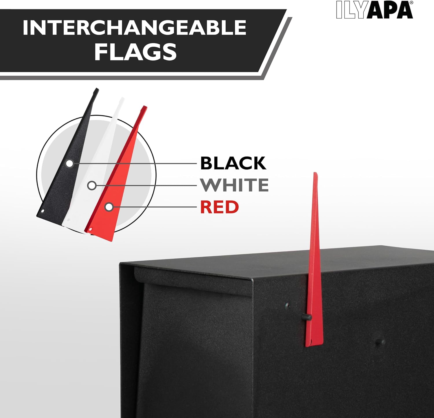 Ilyapa Indestructible Heavy Duty Modern Mailboxes for Outside Post Mount - 21x10x 8 Inch Large Mailbox, Black Heavy Gauge Metal Mail Box - Mail Boxes for House Outside, Rural, Residential or Curbside
