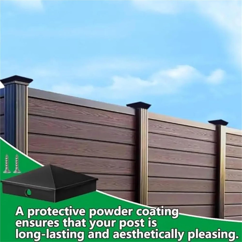 Fence Post Caps 16 Pack Aluminum Post Cap 6x6 Inch Wood Posts with Screws for Fences Wood