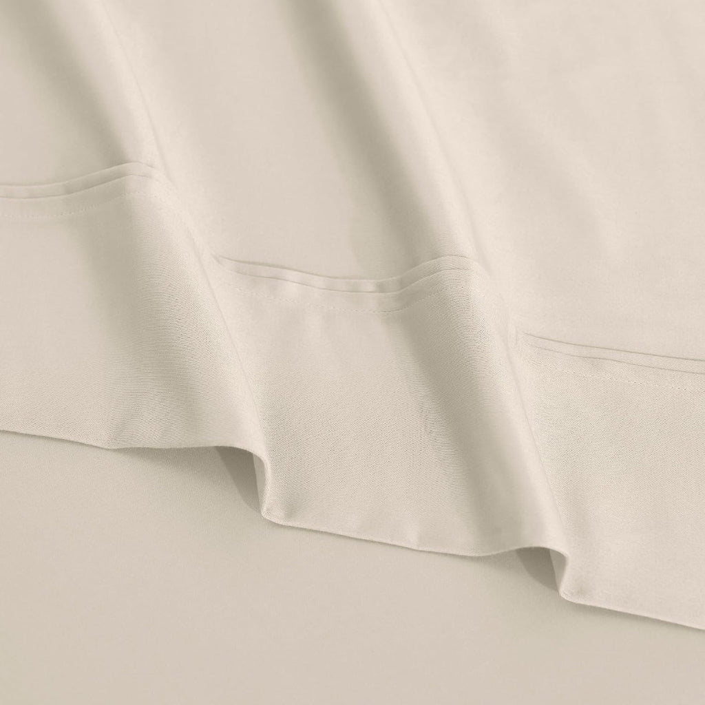 Superior 1200 Thread Count Egyptian Cotton Sheet Set, Bedroom Sheets, Modern Home Essentials, Luxury Bedding, 1 Elastic Deep Pocket Fitted Bed Sheet, 1 Flat Sheet, 2 Pillowcases, King, Ivory