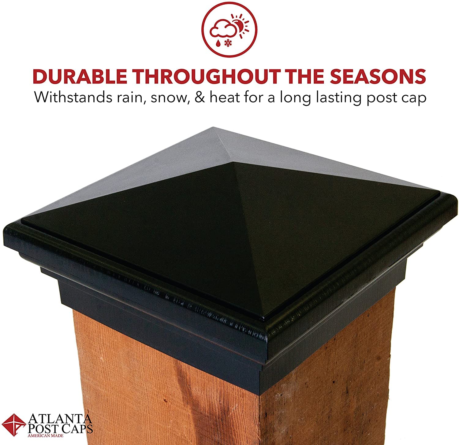 4x4 Post Cap Black (12pack) (fits 3.5'x3.5' up to 3.75'x3.75') Wood Island Newel 4x4 Flat Top Post Cap for Fences, Decks, Mailboxes & Pool Railings by Atlanta Post Caps