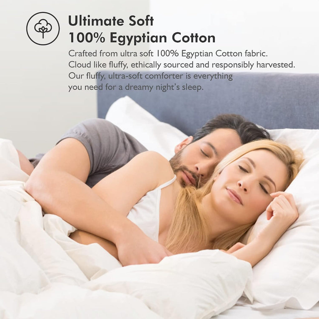 Olivia Rocco 1 Piece 1000 Thread Count Comforter Full XL/Queen Size (88' x 92') Inch 100% Egyptian Cotton Comforter 400 GSM Soft Quality - Black Solid