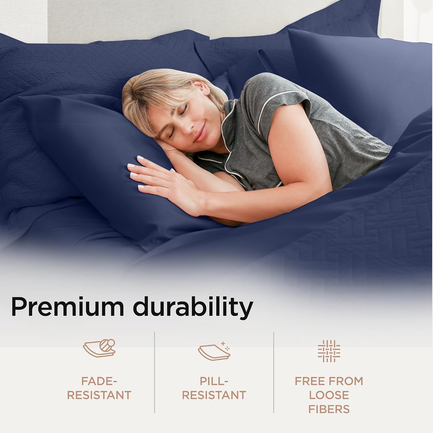 Threadmill California King Sheets, Certified American Supima Cotton Sheets, 1200 Thread Count Hotel Quality Sheet, 4 Piece Luxury Bed Sheet Set with Elasticized Extra Deep Pocket, Folkstone Blue