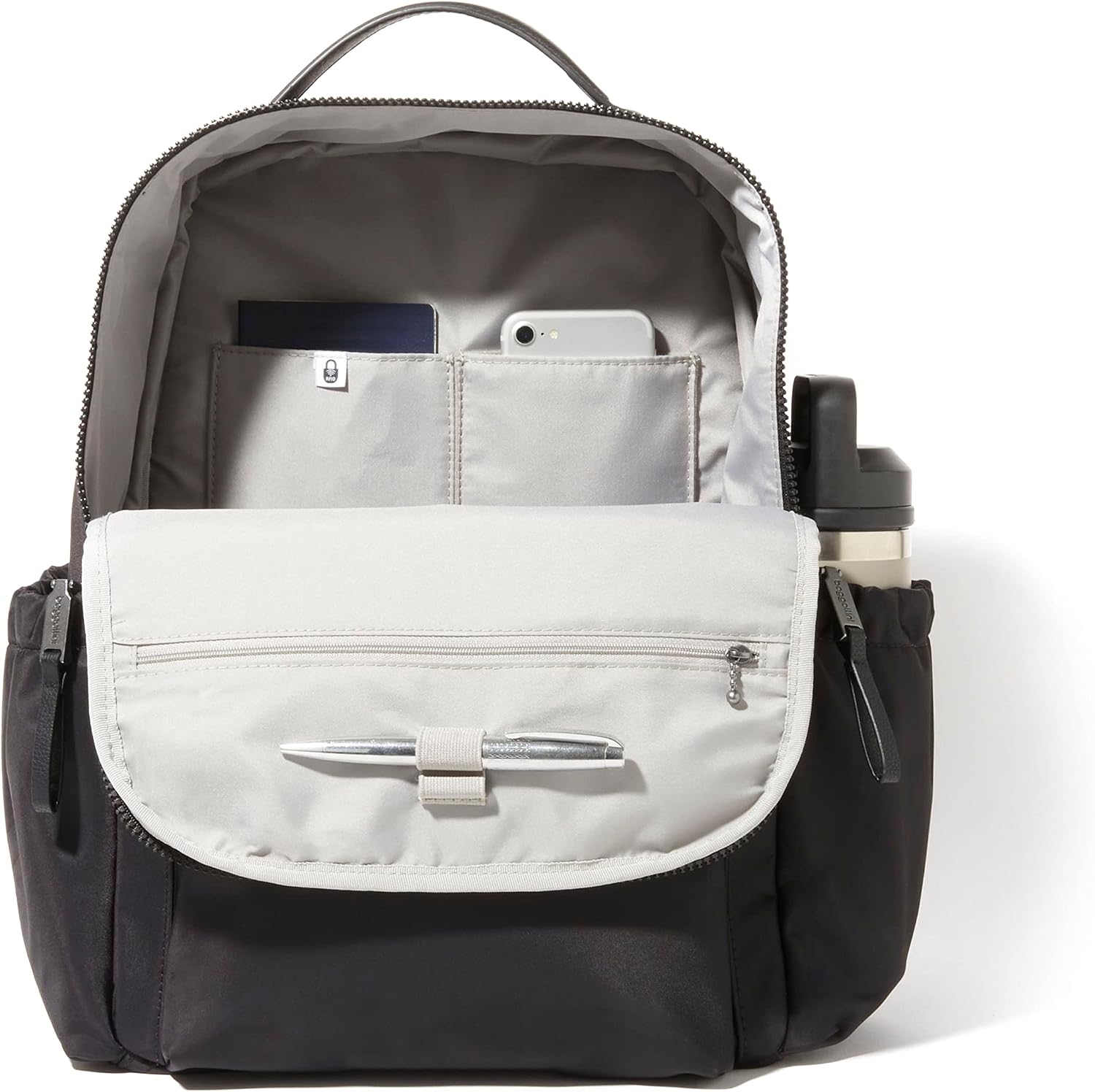 Baggallini Tribeca Expandable Laptop Backpack - 15'x11' Lightweight RFID Computer Bag for Work & Travel with Luggage Sleeve
