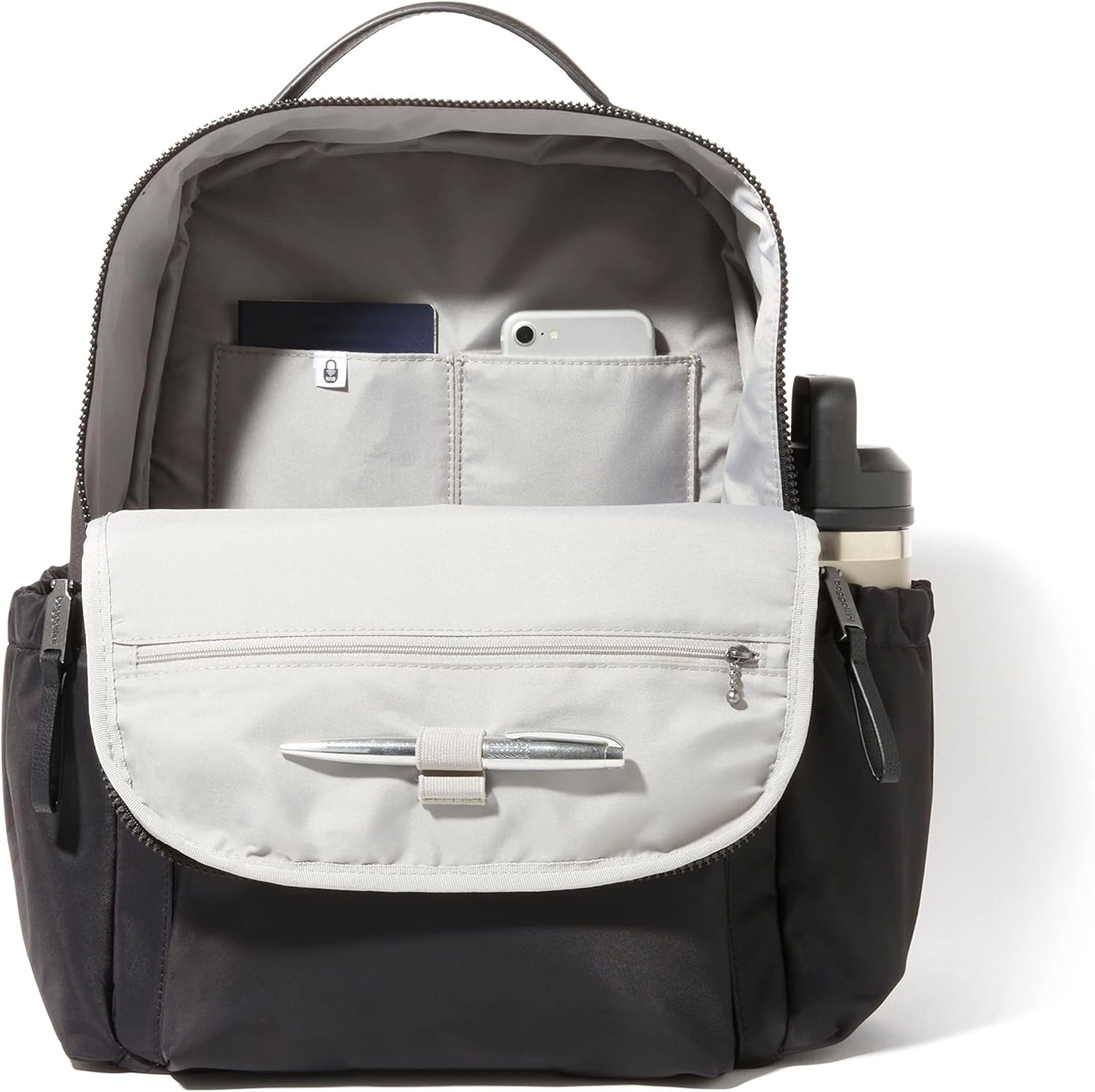 Baggallini Tribeca Expandable Laptop Backpack - 15'x11' Lightweight RFID Computer Bag for Work & Travel with Luggage Sleeve