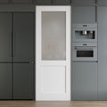 28 x 80 Interior Door Slab, Glass Door, Room Doors with Frosted Glass, Solid Core Prebuilt Panel, Paintable Sinlge French Pantry Doors, Privacy Protected